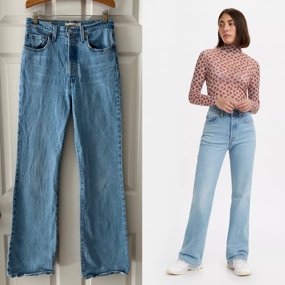 Levi’s Premium Ribcage Bootcut Jeans Size 27 - Picture 1 of 15